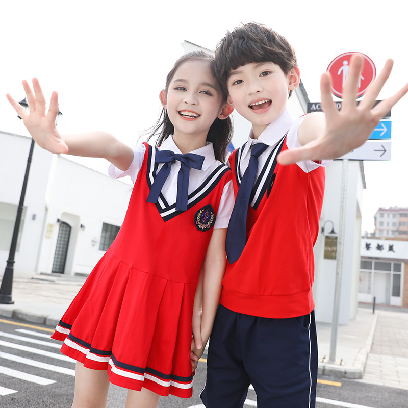 Kindergarten garden uniforms, summer clothes, primary school students, school uniforms, graduation photos, class clothes, British Games suits, children's performance costumes