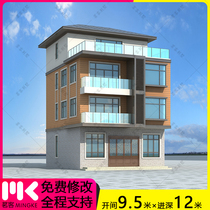 Four-floor modern style full set of construction plots with hydropower