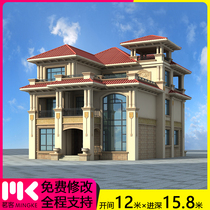 Triple layer luxury European-style Schergonomic diagram full range of villa drawings with hydropower