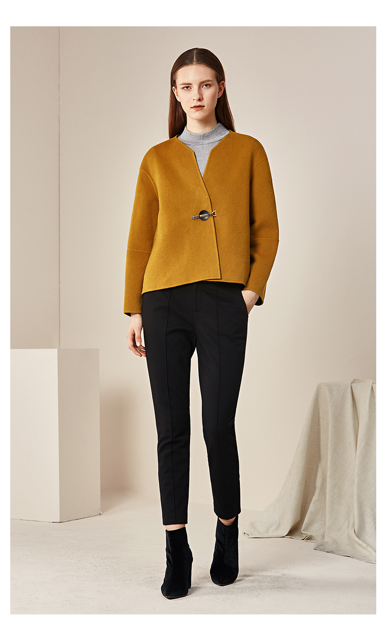 NAERSILING Enling Womens 2018 thu đông mới dài tay ngắn len hai mặt len ​​ngắn nữ - Áo len lót đôi áo gió nữ đẹp