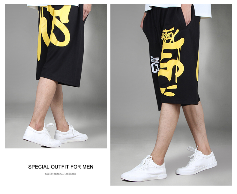 Mùa hè quần nam cắt cạp cộng với phân bón XL quần short lỏng quần thường xuyên hip hop quần thể thao nam quan