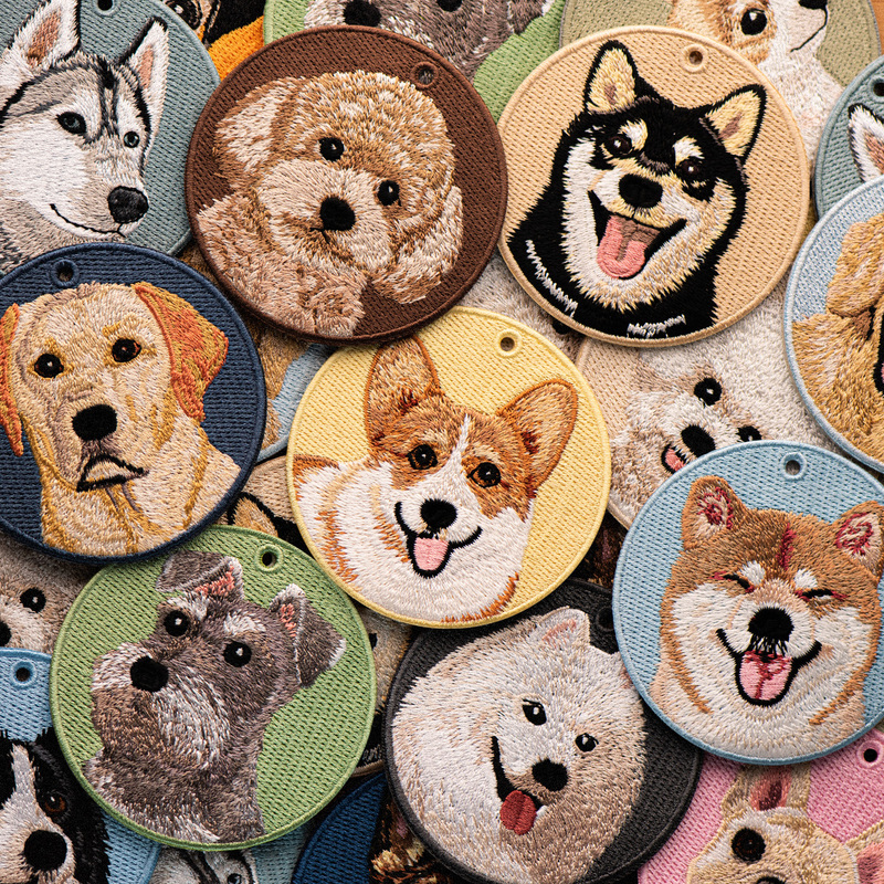 Double-Sided Embroidered Pendant, Cute Pet Dog Peripheral Keychain, Bag Pendant, Backpack Pendant, Creative Gift Double-Sided Embroidered Pendant, Cute Pet Dog Peripheral Keychain, Bag Pendant, Backpack Pendant, Creative Gift