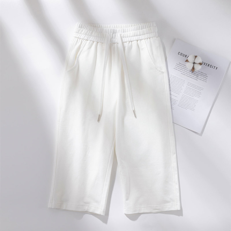Modal White Pants for Women 2026 Summer Thin Cropped Pants Women's Straight-Leg Sports Pants Pure Cotton Casual Mid-Length Pants Modal White Pants for Women 2026 Summer Thin Cropped Pants Women's Straight-Leg Sports Pants Pure Cotton Casual Mid-Length Pants
