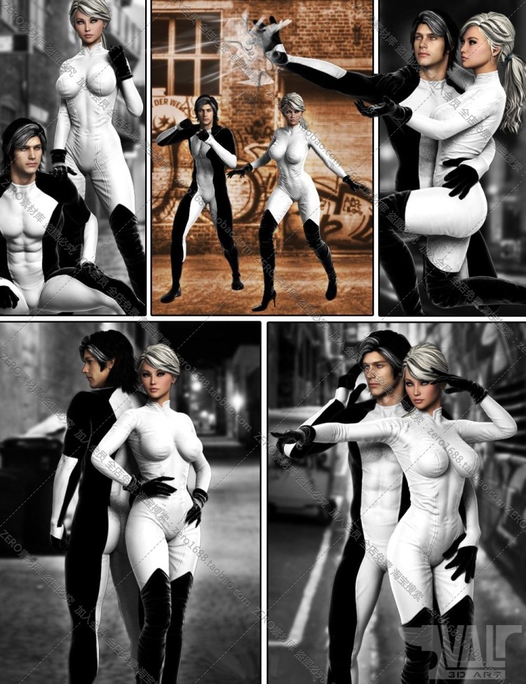 图片[8]-J3491-武术招式动态动作姿势3D模型DAZ Studio IM包 G2男女 G3女-cg男孩