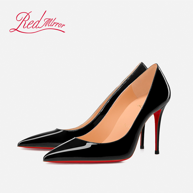 Red Mirror Black Cl High-Heeled Shoes for Women, 2026 New Autumn Professional Style, Pointed Toe, Shallow Mouth, Sexy Stiletto Heels