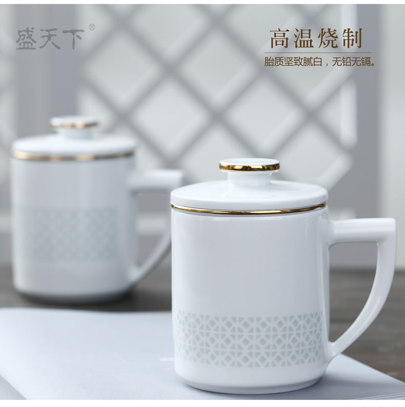 Jingdezhen separation and exquisite ceramic tea cup tea cups with cover filter cup tea home office cup gift