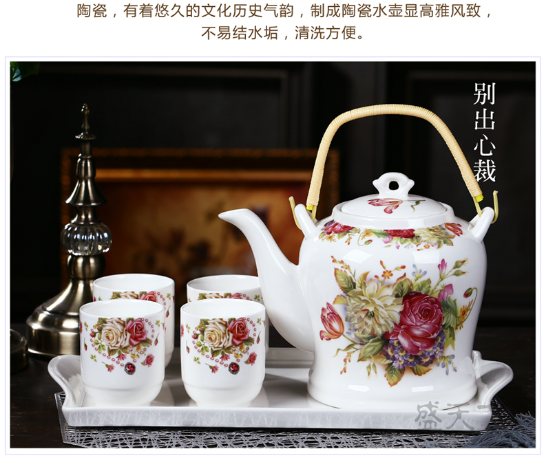 Jingdezhen ceramic teapot large girder pot teapot large - capacity cold filter single pot of cold water kettle CiHu