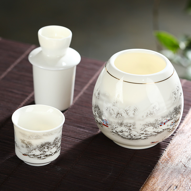 Ceramic wine temperature hot hip home wine suits for hot yellow rice wine and a warm wine liquor cup hip Chinese second half jins