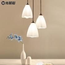  Modern simple dining room chandelier Nordic personality three-headed dining room chandelier Rural pastoral kitchen dining table round chandelier