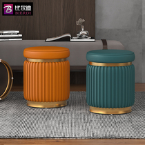Stool Makeup Stool Light Extravagant Nordic Modern Minimalist High-end Designer Net Red Ins Dresden Bedroom Round Leather Stool