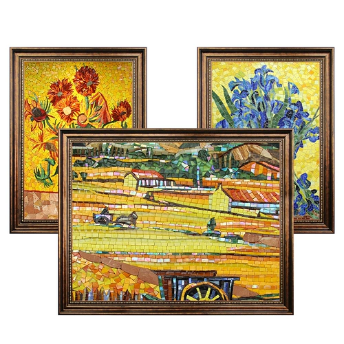 Новый продукт с рамкой, висящей живописью с картиной, диван, фоновая стена мозаика художественная декоративная живопись.