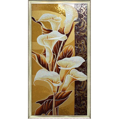 玛雅拼图 Подкова -цветочная подкова лотос крыльца Фоновая стена мозаичная головоломка. Фоон нерелл или художественное стекло