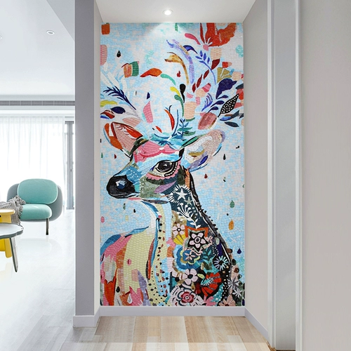 Разноцветная мозаика, современная и минималистичная инкрустация камня, делается под заказ