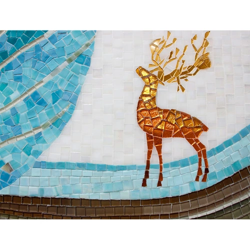 Современное легкое роскошное крыльцо декоративная живопись атмосферная абстрактная вертикальная версия росписной гостиной гостиной, листья, листья, насыщенные оленя