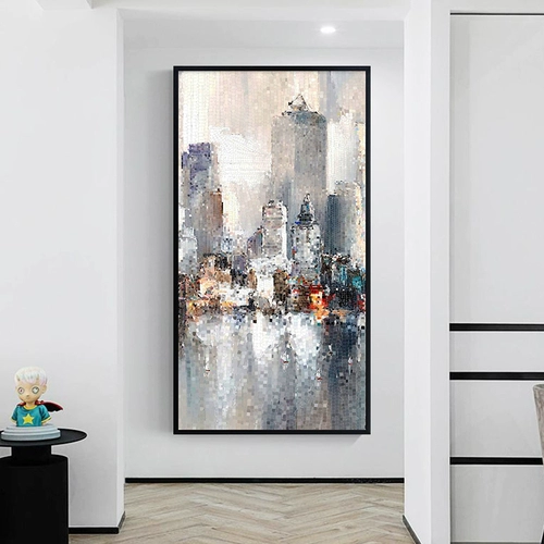 玛雅拼图 Современное городское крыльцо Большое расстояние коридора Фоновое фоновое рисование стен индустрия Вертикальная версия Вертикальная версия инкрустация висящей живописи