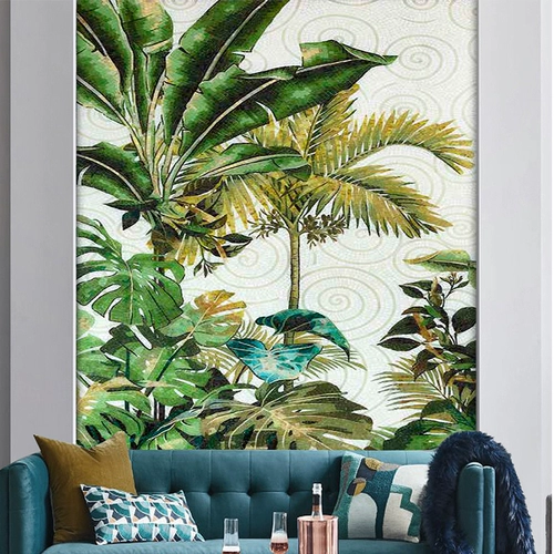 Индивидуальная мозаичная гостиная проходы Покрытие тонкая порезка живопись окраска окраска скандинавская орфографическая плитка фон стены