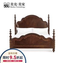 Meike Meijia San Carlo American Solid Wood Column Bed Double Bed 1 8 m Plate Bed 11M575023701