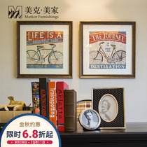 Meike Meijia riding decorative painting American retro hanging painting cafe personality retro feelings background wall painting