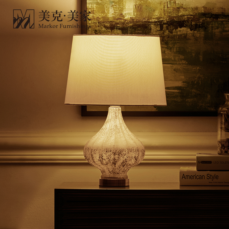 Meike Meijia Yingxuan Home American table lamp Bedroom light luxury table lamp Bed lamp Simple modern study table lamp