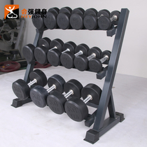 Fitness equipment dumbbell rack mens home three-layer dumbbell commercial studio display stand adhesive fixing hexagon