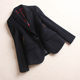 2023 Autumn and Winter New Slim Fit Small Suit Women's Thickened Short Wool Suit Black One-Button Wool Jacket