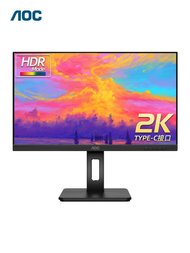 Aoc 27-Inch 2K Hd Q27P2C Office Computer Monitor Type-C Low Blue Light 24 Vertical Screen External Ips