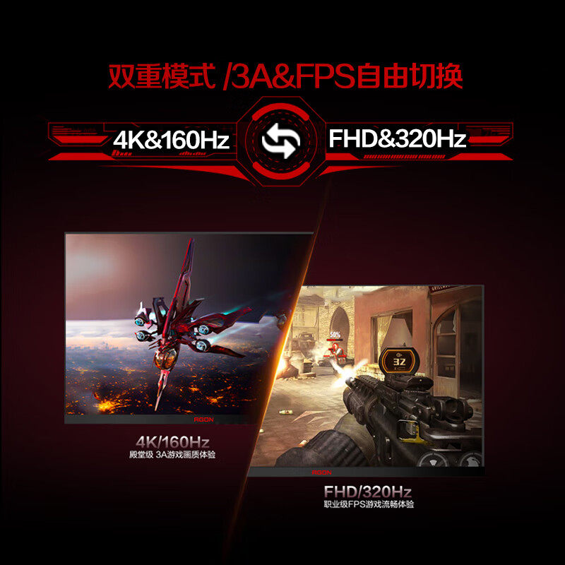 Aoc Agon 27inch Qdminiled Dual-Mode 4K High-Definition 160Hz Gaming Monitor Ag275Uxm2