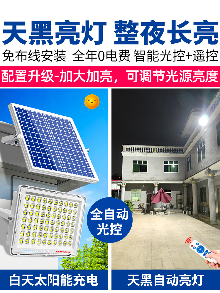 New Solar Outdoor Lights, Garden Lights, Household Ultra-Bright Outdoor Waterproof Sensor High-Power Led Lighting Street Lights