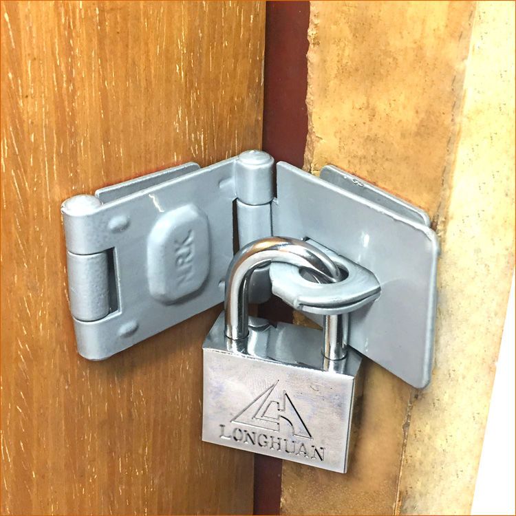 Right-Angle Folding Door Latch, Warehouse Anti-Pry Door Buckle, Thickened 90-Degree 70% off Door Nose Padlock Hook Lock Door Bolt