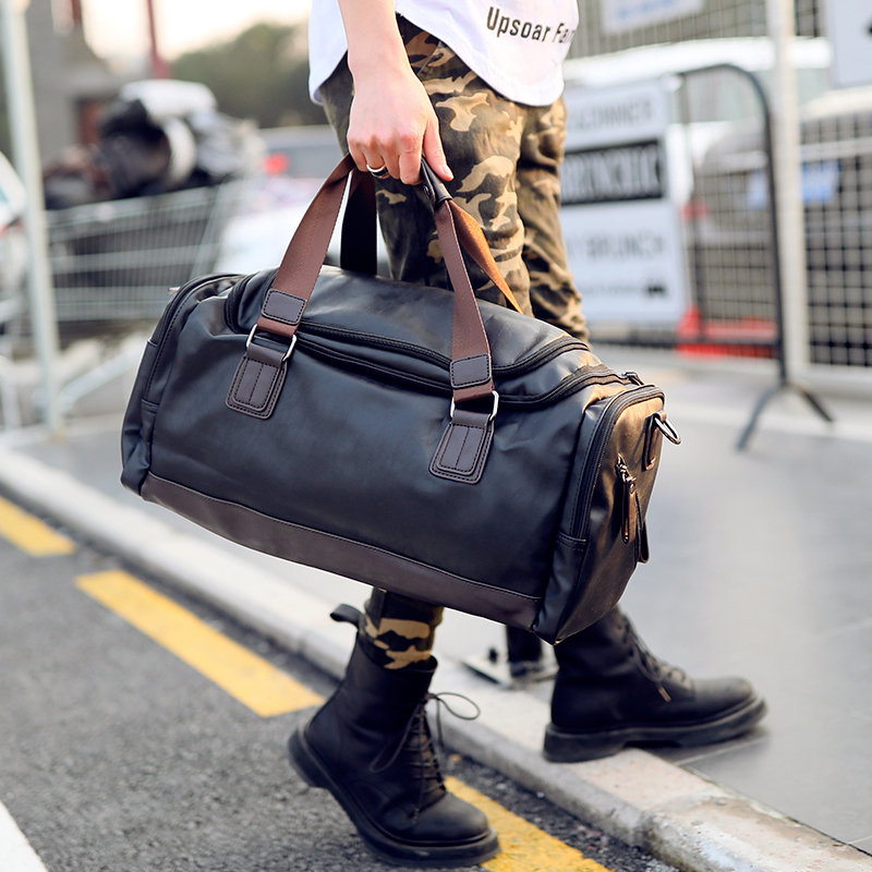 Hong Kong New Large Capacity Man Genuine Leather Handbag Travel Bag Single Shoulder Inclined Satchel Business Trip Luggage Bag