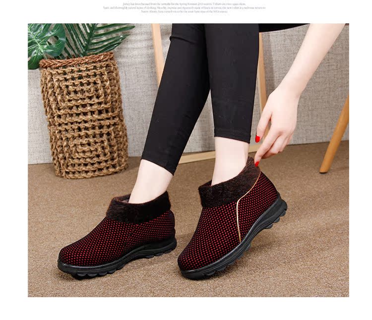 Giày vải cổ Bắc Kinh mùa đông và giày cotton nữ cao cấp chống trượt cao giúp giày cao cổ đế bằng với giày cotton mềm đế ấm boot đẹp