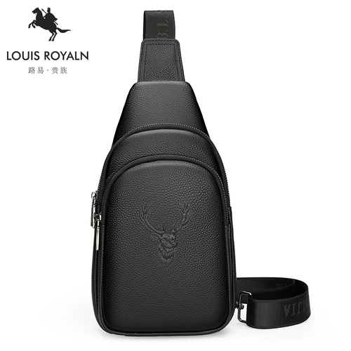 路易贵族 Мужская нагрудная сумка для отдыха, вместительная и большая кожаная сумка на одно плечо, небольшая сумка, из натуральной кожи, воловья кожа