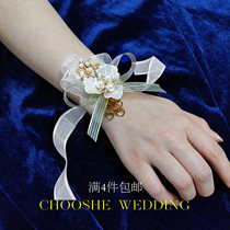 Limited time special bridesmaid wrist Flower Wedding Bride wedding hand flower Super Fairy Sister group hand ring accessories