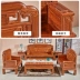 Sofa Mahogany Gỗ hồng mộc phòng khách kết hợp gỗ rắn văn phòng cổ điển đặt bàn cà phê căn hộ nhỏ Trung Quốc đích thực - Ghế sô pha Ghế sô pha