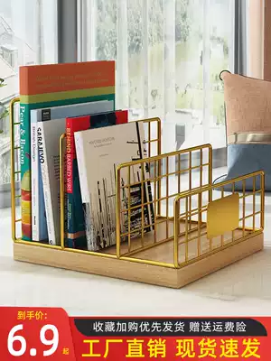 Desktop bookshelf Shelf shelf bedside table floating window sill Iron office magazine file sorting small shelf