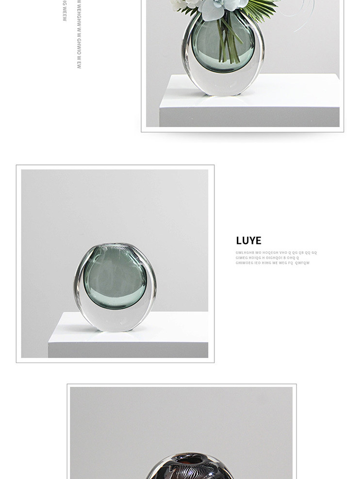Минималистский и роскошный high-end дух красивый толстая качество воды кристалл стекло ваза искусство стекло цветок гостиная рабочий стол декоративный украшение    