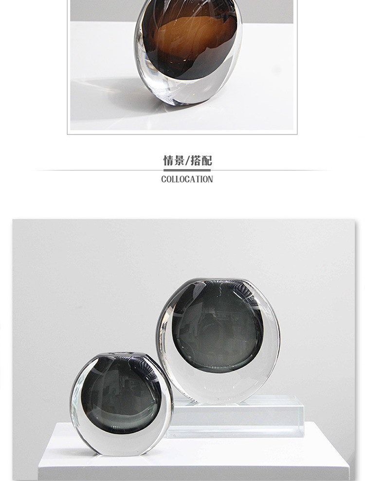 Минималистский и роскошный high-end дух красивый толстая качество воды кристалл стекло ваза искусство стекло цветок гостиная рабочий стол декоративный украшение    