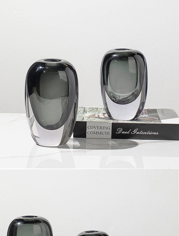 Минималистский и роскошный high-end дух красивый толстая качество воды кристалл стекло ваза искусство стекло цветок гостиная рабочий стол декоративный украшение    