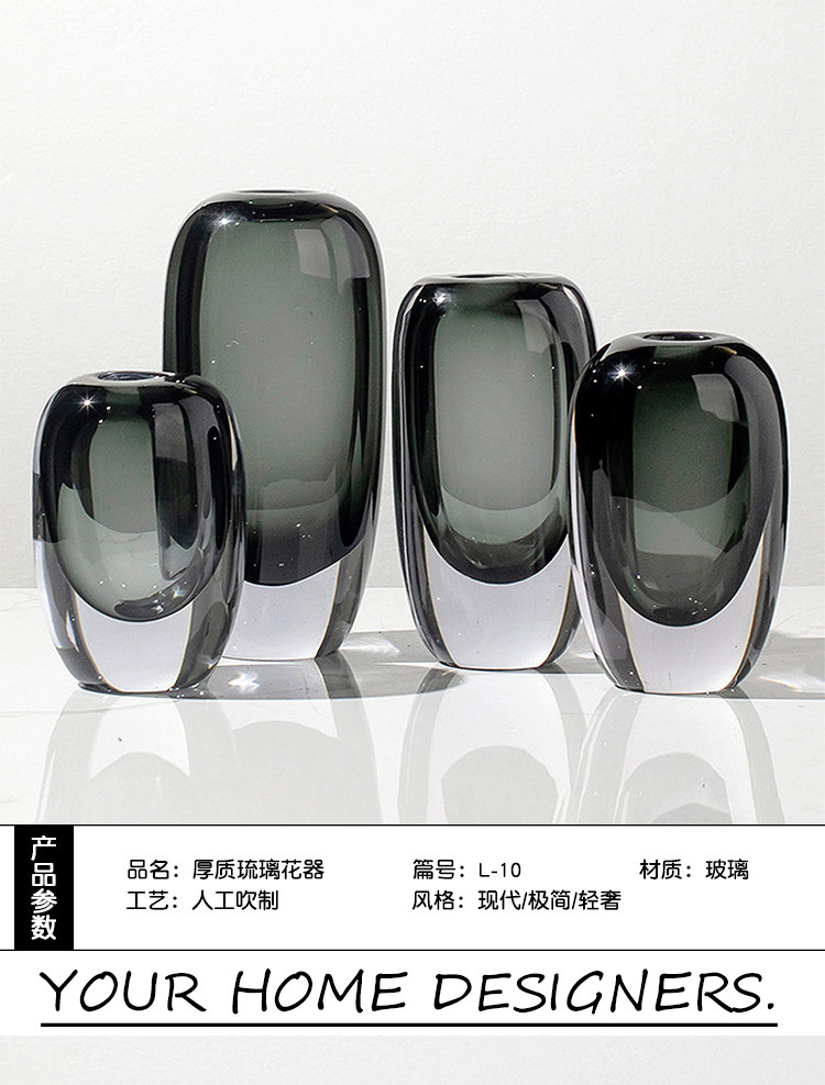Минималистский и роскошный high-end дух красивый толстая качество воды кристалл стекло ваза искусство стекло цветок гостиная рабочий стол декоративный украшение    