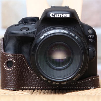 Spot Korea ciesta Canon Canon 100D leather case camera half set brown