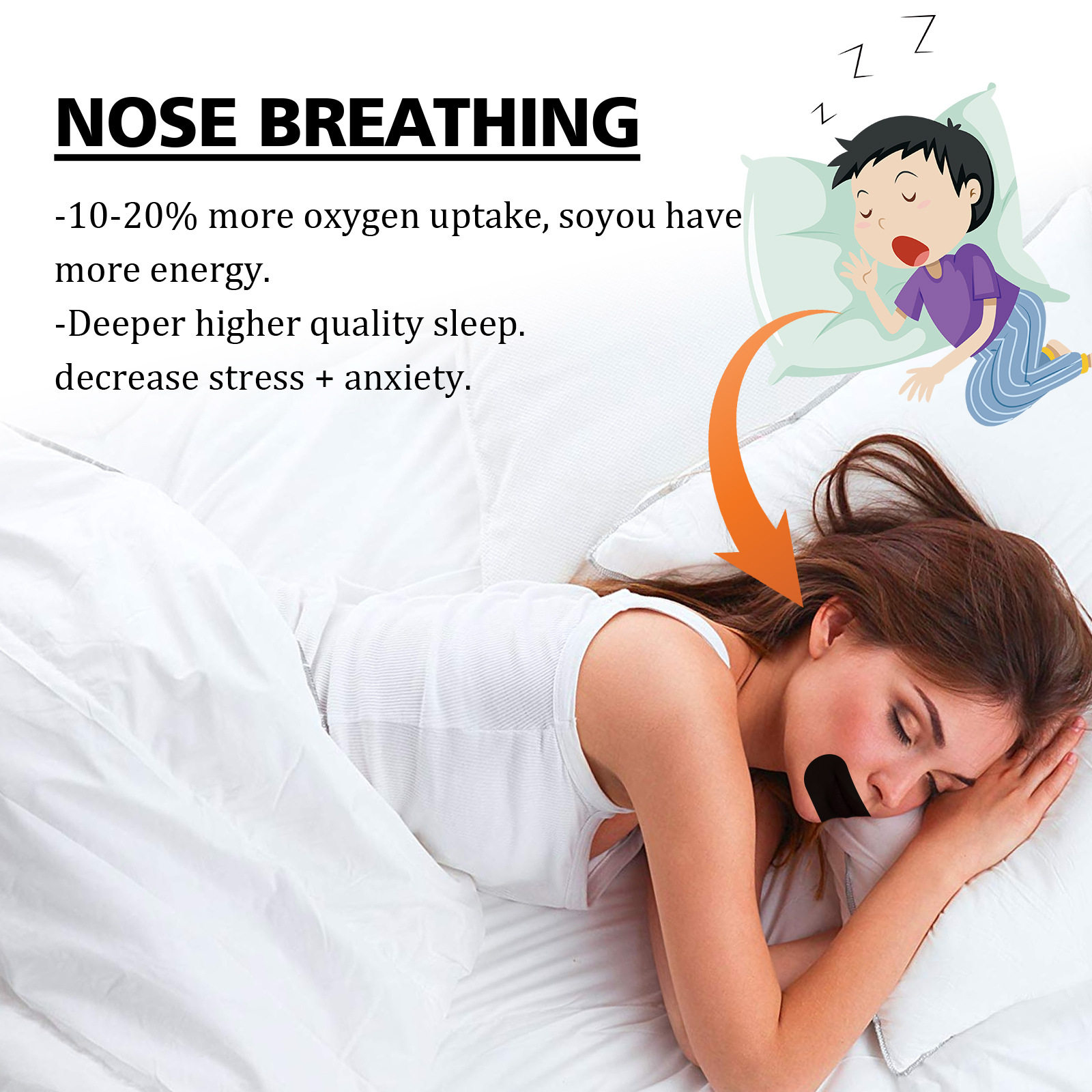 Анти-храп продукты 儿童成人闭口贴防打鼾贴唇贴口呼吸矫正贴sleep patch mouth tape