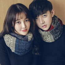 Couples bib female winter Korean version of warm knitted wool sleeve Joker boys daily gift thickened scarf