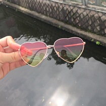 Korea ulzzang retro Harajuku peach heart-shaped glasses gradient color love glasses heart-shaped sunglasses womens sunglasses