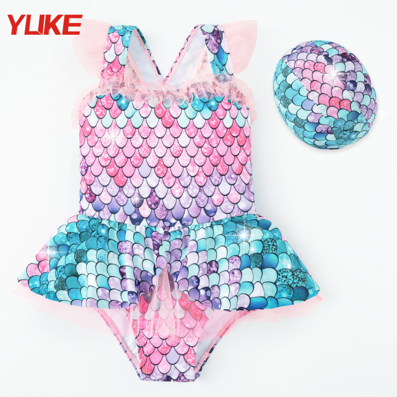 Children's swimsuit, female mermaid, cute little princess swimsuit, quick-drying, small, medium and large children, girls, baby swimming equipment