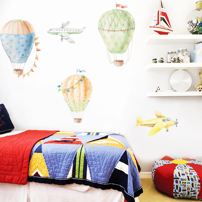 Personality Abstract Minimalist Modern Cute Cartoon Watercolor Balloon Creative Children Bedroom Bedside Wall Deco Applid