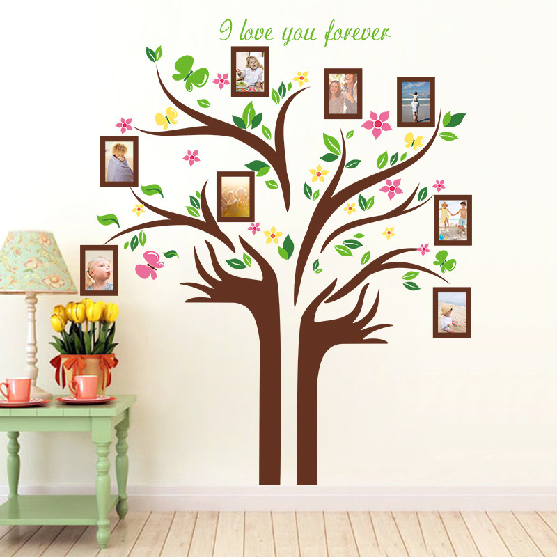 Living room wall decoration TV background wall stickers net red room layout creative personality abstract photo tree wall stickers