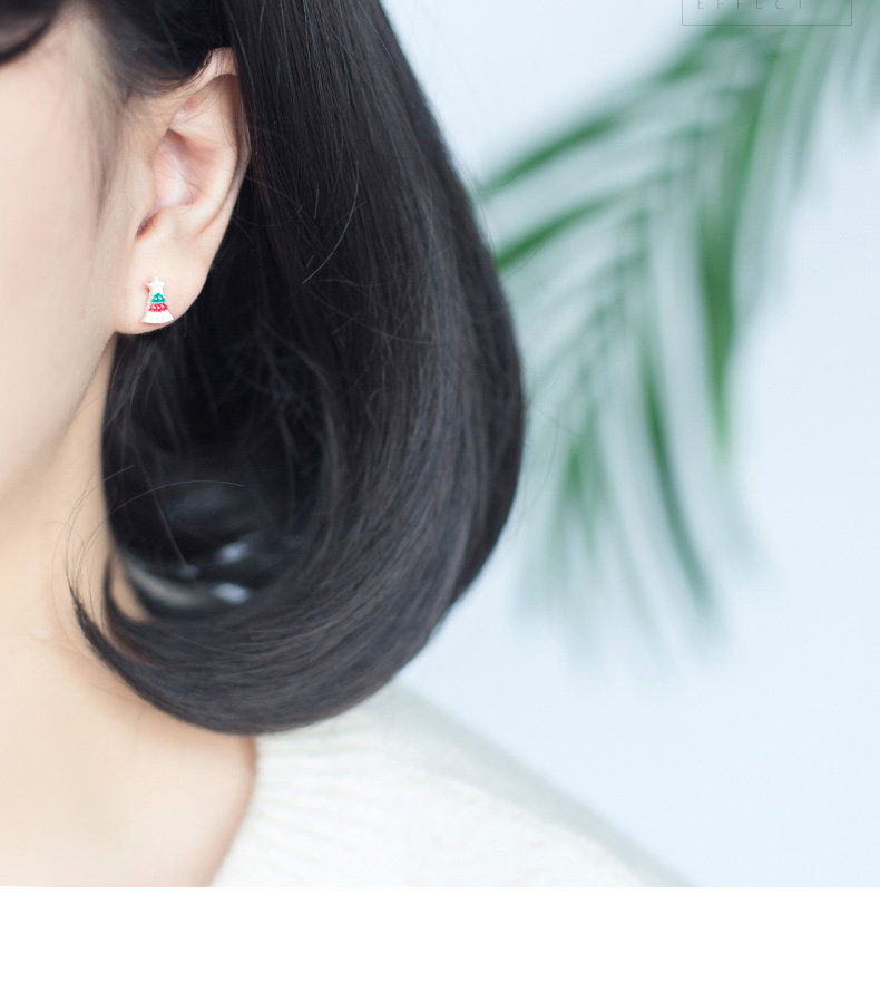 S925 Silver Christmas Tree Earrings