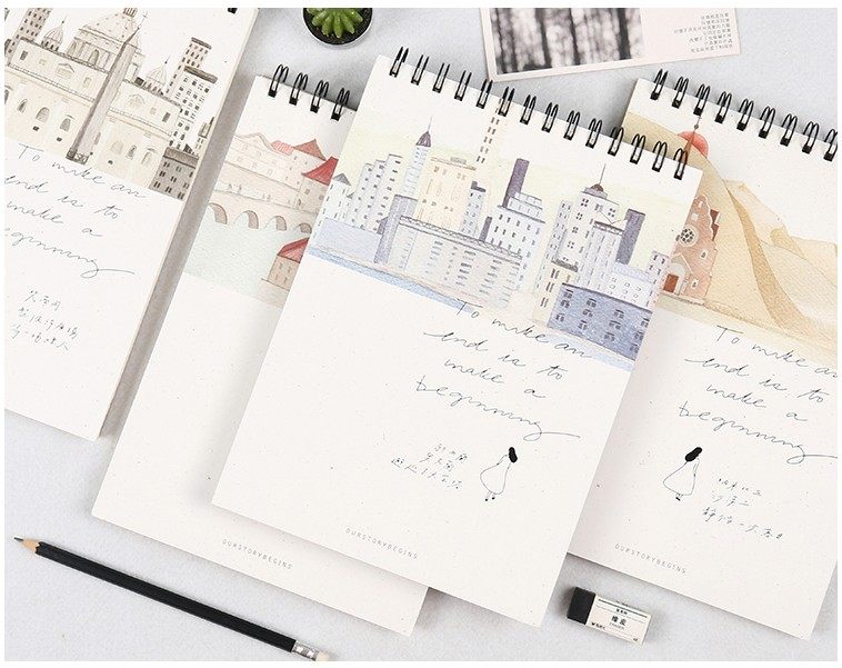 First sketch sketch book blank inner page coil book graffiti white paper student drawing notebook B5