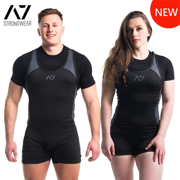A7 Weightlifting Suit Shadow Gray Squat Powerlifting Competition Suit Ipf Unisex Squat Bench Press Deadlift