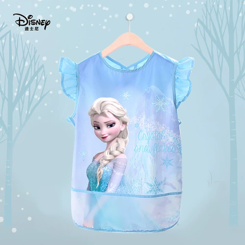 Дисней, детский водонепроницаемый нагрудник без рукавов для еды для детского сада, фартук, сзади на завязках, с карманом